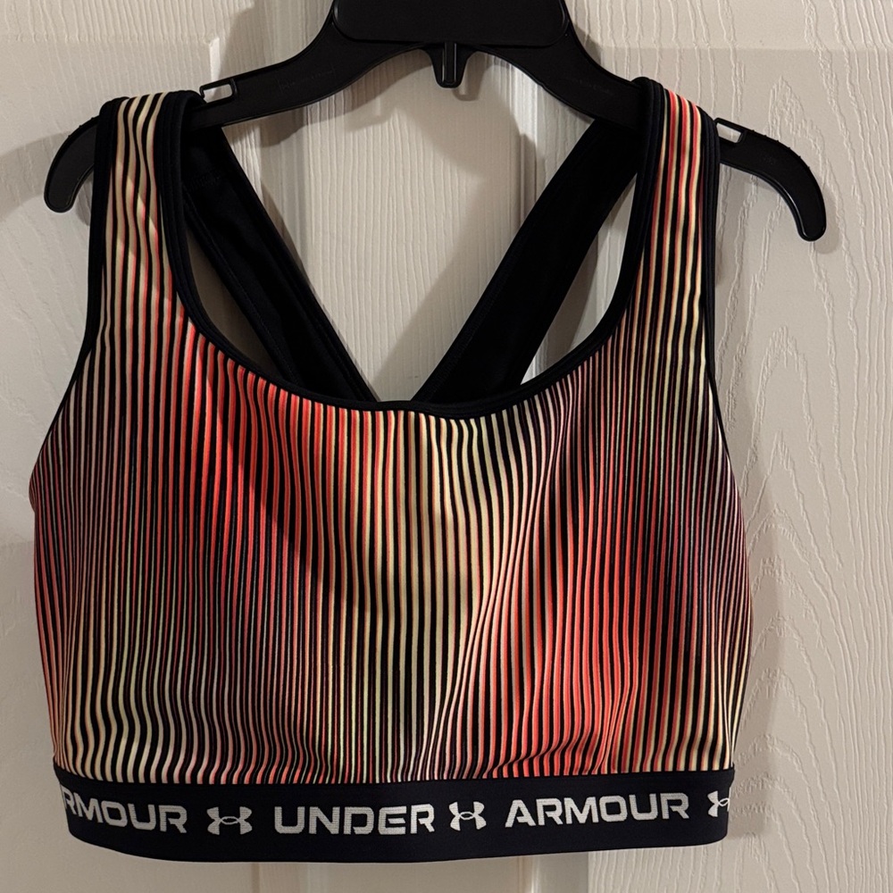 Under Armour Women's Gradient Sports Bra - Black and Orange